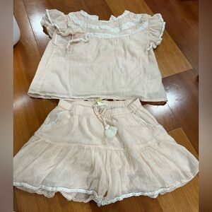 Louise Misha Girls Peach Tassel Two-Piece Set